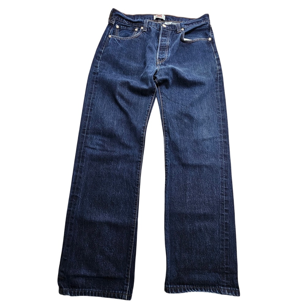 Levi's 501 Original Jeans 34x34 Dark Wash Selvedge Button Fly St. Leg Fit 32-31*